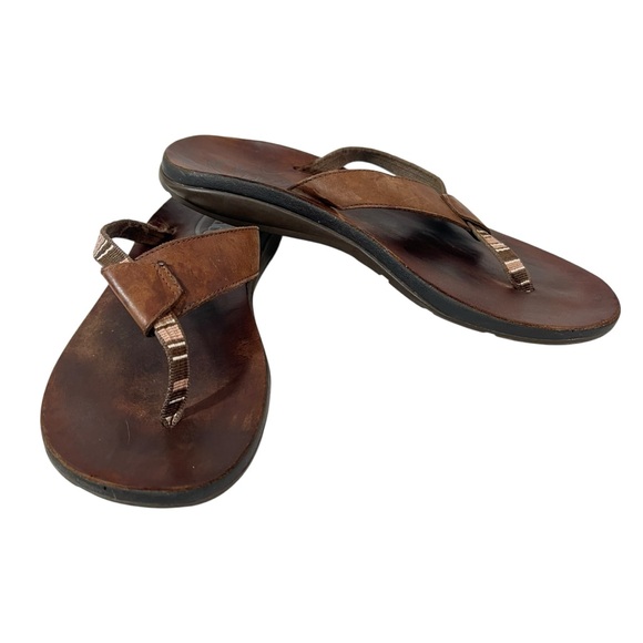 Chaco Leather Flip Flops Men’s Size 9.5 - Picture 1 of 6
